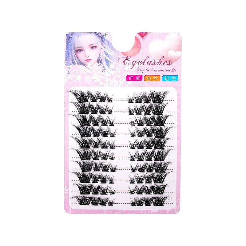 Eyelash Extension Hybrid - 80% одиночные кластеры, косые летающие лисьи