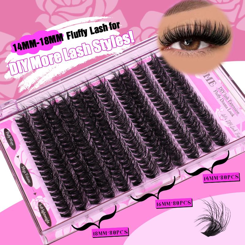 Eyelash Extension Volume Lashes - Накладные ресницы Volume D Curl, 14-18