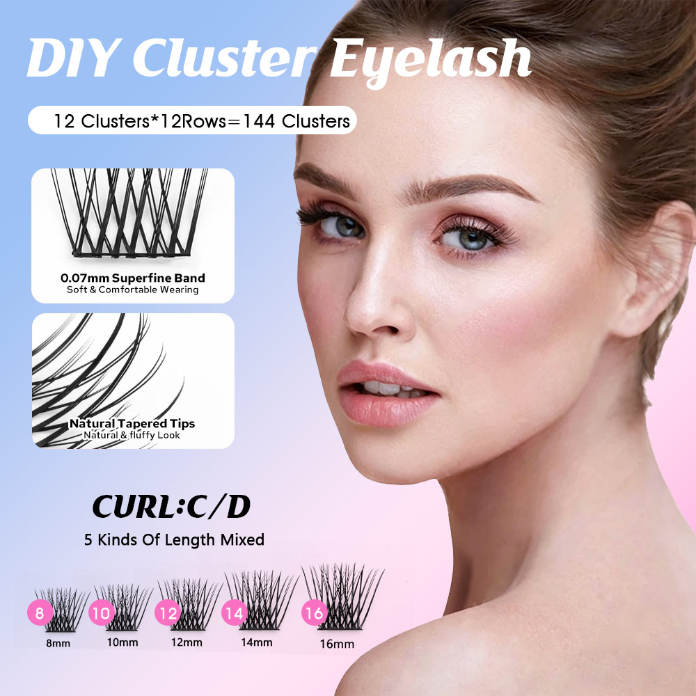12-рядные ресницы YUANZHIJIE п – обзор и цена Eyelash Extension Hybrid