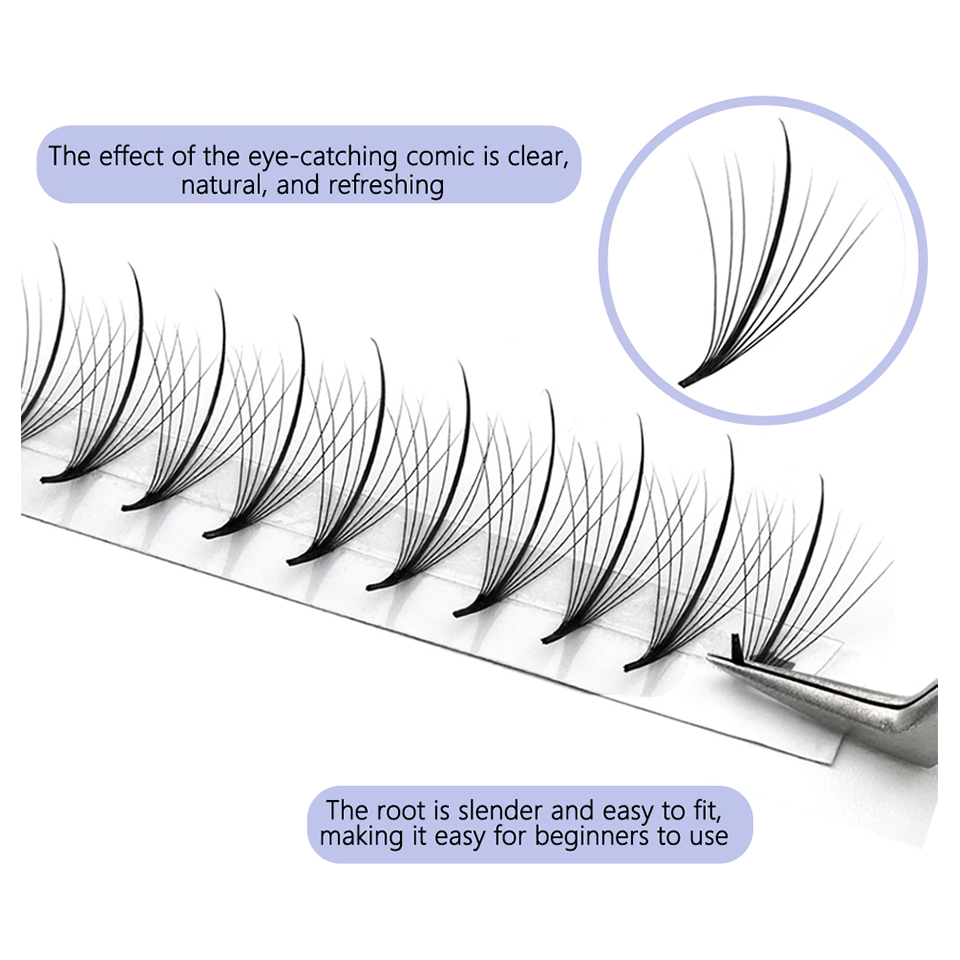 Aguud 3D 5D 7D 9D Wispy Prefab – обзор и цена Eyelash Extension Hybrid
